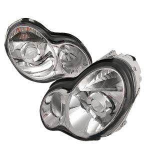 01-05 MERCEDES W203 C CLASSHALO PROJECTOR HEADLIGHTS CHROME Spec D Halo Projector Headlights (Chrome)