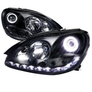 00-06 BENZ W220 S-CLASS PROJECTOR HEADLIGHTS - BLACK Spec D Projector Headlights (Black)