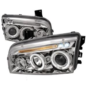 05-10 DODGE CHARGER HALO LED PROJECTOR CHROME Spec D LED Halo Projector Headlights (Chrome)