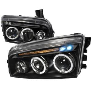 05-10 DODGE CHARGER HALO LED PROJECTOR BLACK Spec D LED Halo Projector Headlights (Black)