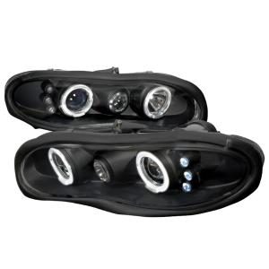 98-02 Chevrolet CAMARO HALO LED PROJECTOR BLACK Spec D LED Halo Projector Headlights (Black)