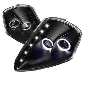00-05 MITSUBISHI ECLIPSE LED HALO PROJECTOR HEADLIGHT BLACK HOUSING Spec D LED Halo Projector Headlights (Black)
