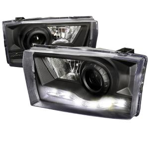 99-04 FORD F250 R8 STYLE LED PROJECTOR HEADLIGHT BLACK Spec D R8 Style LED Projector Headlights (Black)