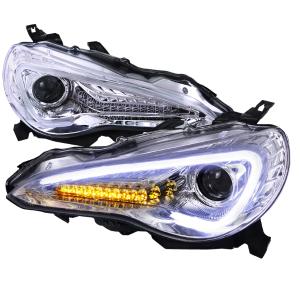 12-15 Scion FR-S Spec D Projector Headlights - LED, Chrome Color