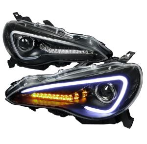 12-15 Scion FR-S Spec D Projector Headlights, Black Color