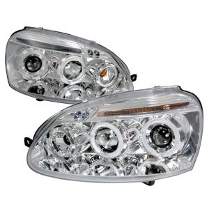 06-08 VOLKSWAGEN JETTA HALO LED PROJECTOR CHROME, 06-08 VOLKSWAGEN GOLF HALO LED PROJECTOR CHROME Spec D LED Halo Projector Headlights (Chrome)