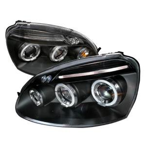 06-08 VOLKSWAGEN JETTA HALO LED PROJECTOR BLACK, 06-08 VOLKSWAGEN GOLF HALO LED PROJECTOR BLACK Spec D LED Halo Projector Headlights (Black)