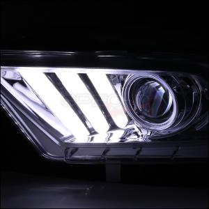 2010-2014 Ford Mustang With Halogen Version Headlights Models Only;;( Does Not Fit Factory Stock HID Models ) Spec D Sequential LED Projector Headlights