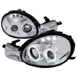 00-02 DODGE NEON HALO LED PROJECTOR CHROME Spec D LED Halo Projector Headlights (Chrome)