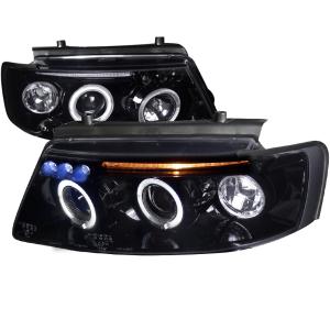 97-00 VOLKSWAGEN PASSAT SMOKED LENS GLOSS BLACK HOUSING PROJECTOR HEADLIGHTS Spec D Projector Headlights (Glossed Black/Smoke)