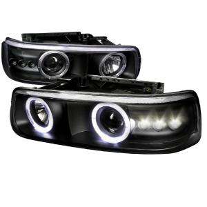 99-02 Chevrolet SILVERADO PROJECTOR HEADLIGHT BLACK HOUSING, 00-06 Chevrolet TAHOE PROJECTOR HEADLIGHT BLACK HOUSING, 00-06 Chevrolet SUBURBAN PROJECTOR HEADLIGHT BLACK HOUSING Spec D Projector Headlights (Black)