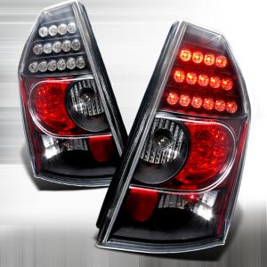 05-07 CHRYSLER 300/300C LED TAIL LIGHTS BLACK Spec D LED Tail Lights (Black)