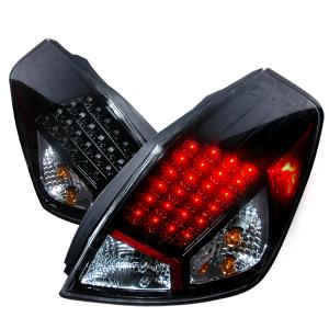 07-09 NISSAN ALTIMA LED TAIL LIGHTS BLACK 4DR SEDAN Spec D LED Tail Lights (Black)