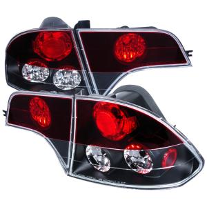 06-11 HONDA CIVIC TAIL LIGHT 4 PIECE BLACK HOUSING RED TOP LENS Spec D Tail Lights (Black/Red)