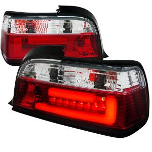 92-98 BMW E36 TAIL LIGHTS RED CLEAR COUPE Model Spec D Euro Tail Lights (Red/Clear)