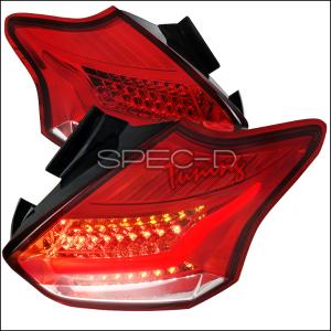 2015-2016 Ford Focus Hatchback Se / St / Titanium / Electric Models Only Spec D Red LED Tail Lights