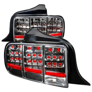 05-09 FORD MUSTANG LED TAIL LIGHTS BLACK Spec D LED Tail Lights (Black)