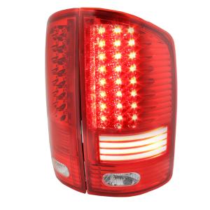 02-05 DODGE RAM LED TAIL LIGHTS RED Spec D Tail Lights - LED, Red Color