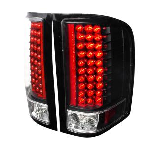 07-11 Chevrolet SILVERADO LED TAIL LIGHTS BLACK Spec D LED Tail Lights (Black)