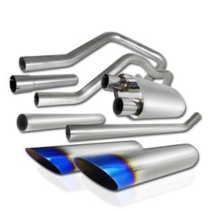 04-08 FORD F150 4.6 INCHES CATBACK EXHAUST SYSTEM Spec D Catback Exhaust with Burnt Tip (2.25