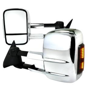 88-98 Chevrolet C10 TOWING MIRRORS MANUAL CHROME COVER WITH LED SIGNAL Spec D Manual Towing Mirrors with LED Signal - Adjustable (Chrome)