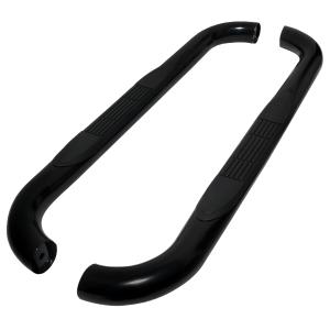 99-12 FORD F250 3 INCHES ROUND SIDE STEP BAR - BLACK - REGULAR CAB - FITS F2/3/4/550 HEAVY DUTY Spec D 3