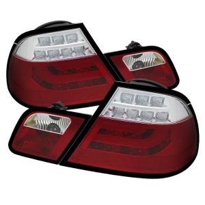 00-03 BMW 3 Series 2DR (Will Not Fit Convertible ) Spyder LED Tail Lights - Red Clear