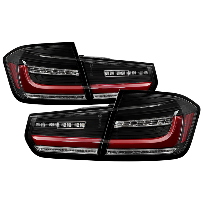    BMW 3 Series F30 2012-2018 Full LED Tail Lights - Red Light Bar Parking Light - Sequential LED Turn Signal Light - Brake: LED Included - Parking: LED Included - Turn Signal: LED Included - Reverse: LED Included - Black Spyder Auto Tail Lights