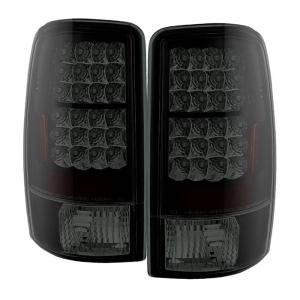 00-06 GMC Yukon, 01-06 Chevrolet Tahoe (1500/2500), 00-06 Chevrolet Suburban (1500/2500) Spyder LED Tail Lights, Black Smoke