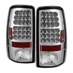 00-06 GMC Yukon, 00-06 Chevrolet Suburban (1500/2500), 00-06 Chevrolet Tahoe (1500/2500) Spyder LED Tail Lights - Chrome