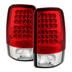 00-06 GMC Yukon, 00-06 Chevrolet Suburban (1500/2500), 00-06 Chevrolet Tahoe (1500/2500) Spyder LED Tail Lights - Red/Clear