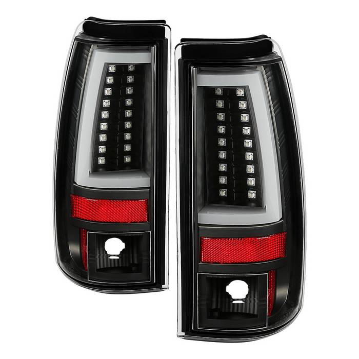    Chevy Silverado 1500/2500 03-06 and 2007 Silverado Classic  Does Not Fit Stepside  LED Tail Lights - Reverse-3157Not Included -All Black Spyder Auto Tail Lights