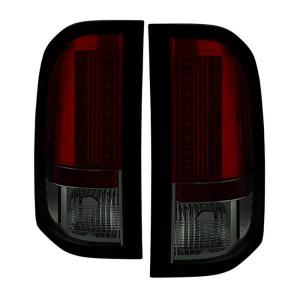 07-14 GMC Sierra 3500HD Dually Models( Does Not Fit 2010 Model With Dual Reverse Socket 921 Bulb  ), 07-14 Chevrolet Silverado (1500/2500HD/3500HD) Spyder LED Tail Lights - Red/Smoke