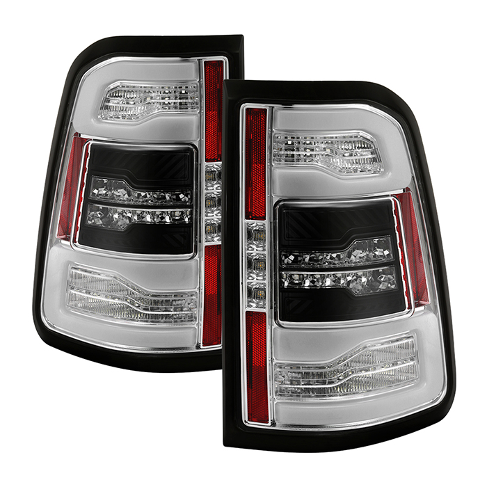    Dodge Ram 1500 2019-2020 Halogen Model  Do Not Fit Factory LED Model  LED Tail Light - Sequential Turn Signal - Chrome Spyder Auto Tail Lights