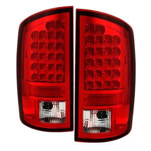 02-06 Dodge Ram Spyder LED Tail Lights - Red/Clear