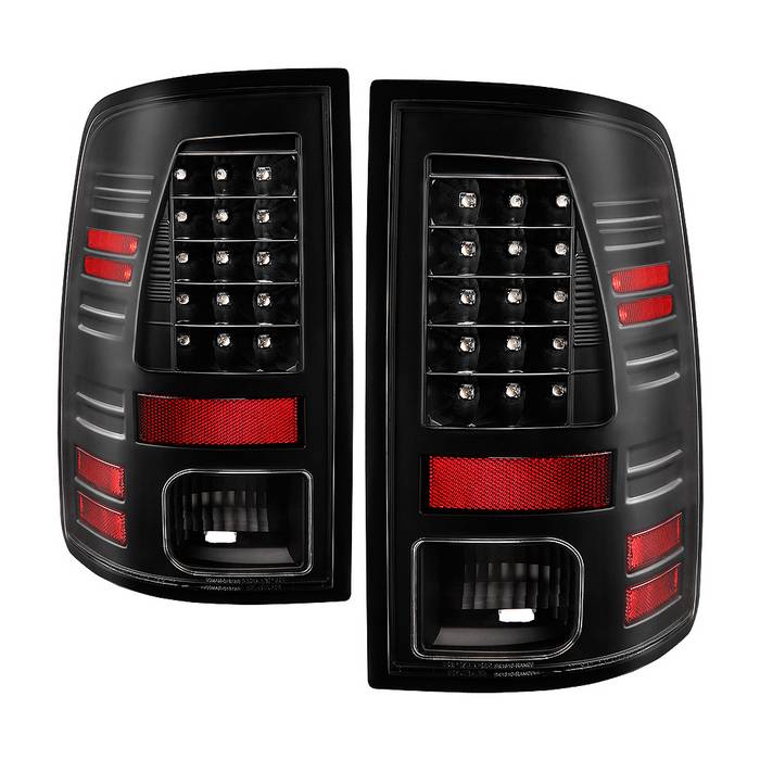    Dodge Ram 1500 09-18 / Ram 2500/3500 10-18 LED Tail Lights - Incandescent Model only  Not Compatible With LED Model  - Reverse-921Not Included - All Black Spyder Auto Tail Lights