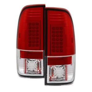 99-07 Ford F450, 97-03 Ford F150, 99-07 Ford F250, 99-07 Ford F350 Spyder LED Tail Lights - Red/Clear