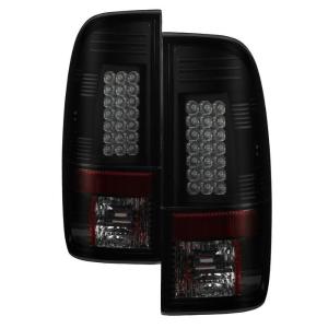 Ford Super Duty F-250 08-16, Ford Super Duty F-350 08-16 LED Tail Lights - Black Smoke