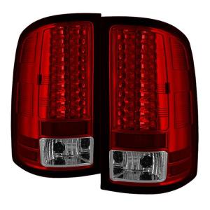 07-14 GMC Sierra 2500HD/3500HD (does not fit 3500HD Dually Models), 07-13 GMC Sierra 1500 (does not fit 3500HD Dually Models) Spyder LED Tail Lights - Red Clear