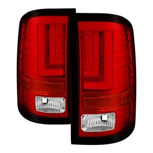 GMC Sierra 2016-2017 Light Bar LED Tail Lights - Red Clear