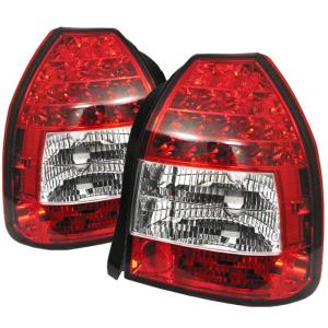 96-00 Honda Civic Spyder LED Tail Lights - Red/Clear