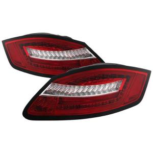 Porsche 987 Cayman 06-08, Porsche 987 Boxster 05-08 LED Tail Lights - Red Clear