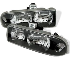 98-05 Chevrolet Blazer, 98-04 Chevrolet S10 Spyder Crystal Headlights - Black (1 piece)