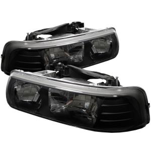 99-02 Chevrolet Silverado (1500/2500), 00-06 Chevrolet Tahoe, 01-02 Chevrolet Silverado, 00-06 Chevrolet Suburban (1500/2500) Spyder Crystal Headlights - Black 