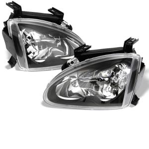 93-97 Honda Del Sol Spyder Crystal Headlights - Black