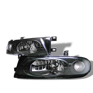 93-97 Nissan Altima Spyder Crystal Headlights - Black