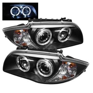 08-11 BMW 1 Series (E87) Spyder Halo Projector Headlights - Black