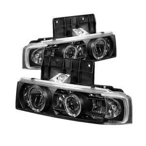 95-05 Chevrolet Astro, 95-05 GMC Safari Spyder Halo Projector Headlights - Black