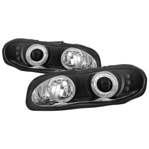 98-02 Chevrolet Camaro Spyder Halo LED Projector Headlights - Black