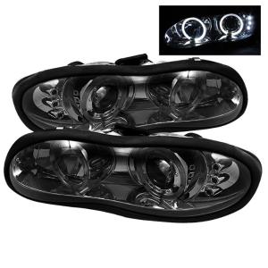 98-02 Chevrolet Camaro Spyder Halo LED Projector Headlights - Smoke